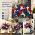 White Red Blue Mixed Faux Eucalyptus Pansy Stems Home Vase Decor Set of 12
