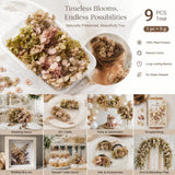 Agate Blue Preserved Hydrangea Gradient DIY Wedding Floral Bulk Pack 9 Boxes