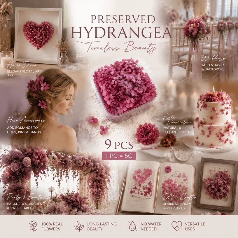 Purple Cloud Gradient Preserved Hydrangea DIY Candle Supply Bulk Pack 9 Boxes