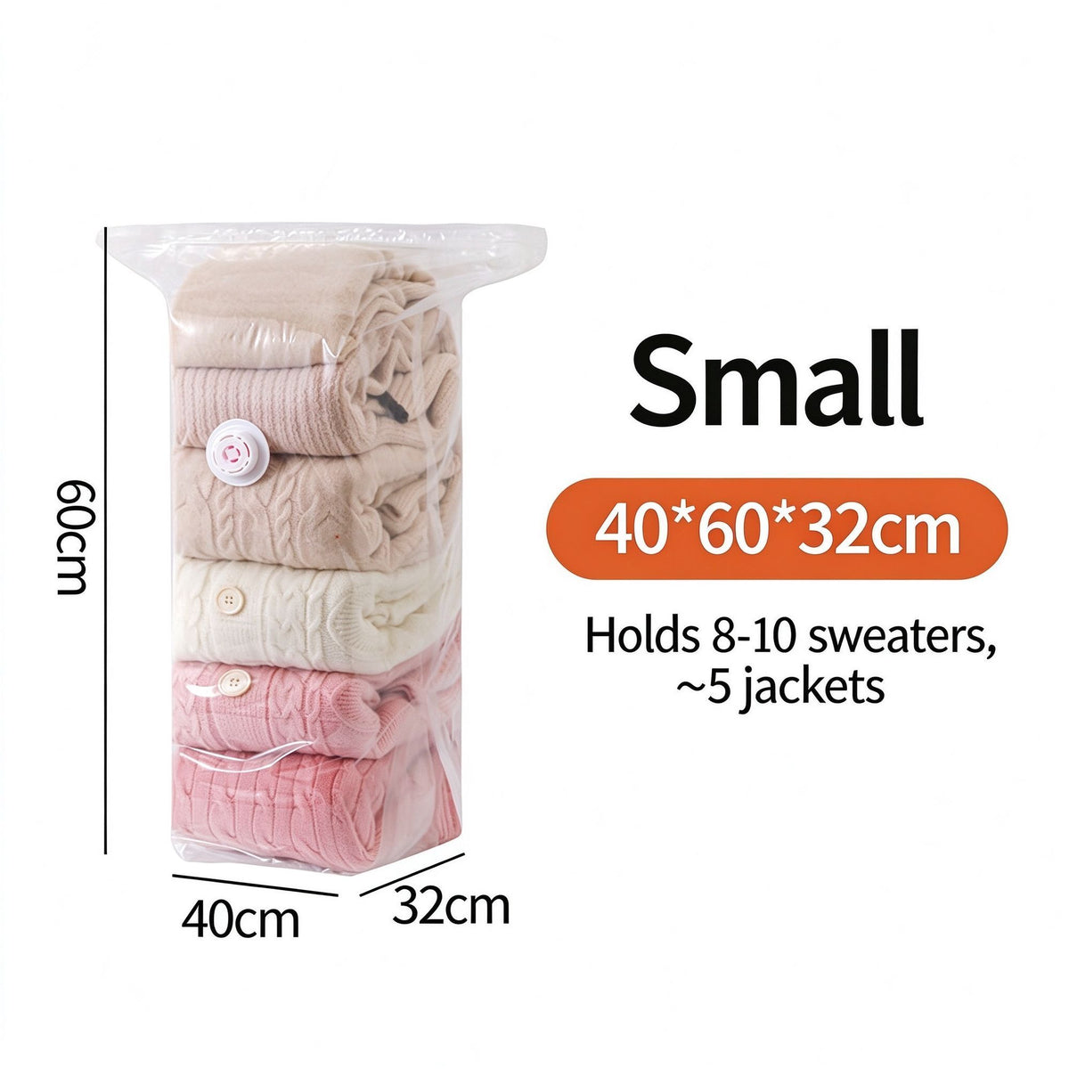 Thick No‑Pump Vacuum Storage Bag 3D Space‑Saving Compression Sacks, Reusable For Quilt & Clothing Organization, Christmas Home Storage Gift, Small Size 40x60x32, 4 Pcs