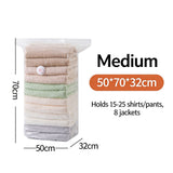 3D Stereo Vacuum Compression Storage Bags, Thickened Material No Air Pump Needed, Dust‑Proof Moisture‑Proof For Seasonal Garment Arrangement, Halloween Household Organizer Supply, Medium Size 50x70x32, 4 Pcs
