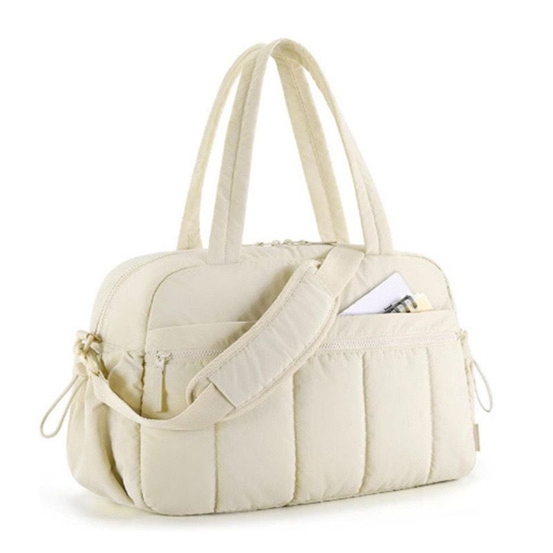 Versatile Large‑Volume Female Crossbody Duffle Bag, Lightweight Compact For City Commute & Road Journey, Holiday Multi‑Scene Carry Accessory, Beige