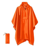 Orange Thin Adult 3‑in‑1 Waterproof Rain Cloak Poncho, Multi‑Function Ground Sheet Shelter For Hiking Camping Cycling, Practical Halloween Outdoor Holiday Supply Gift