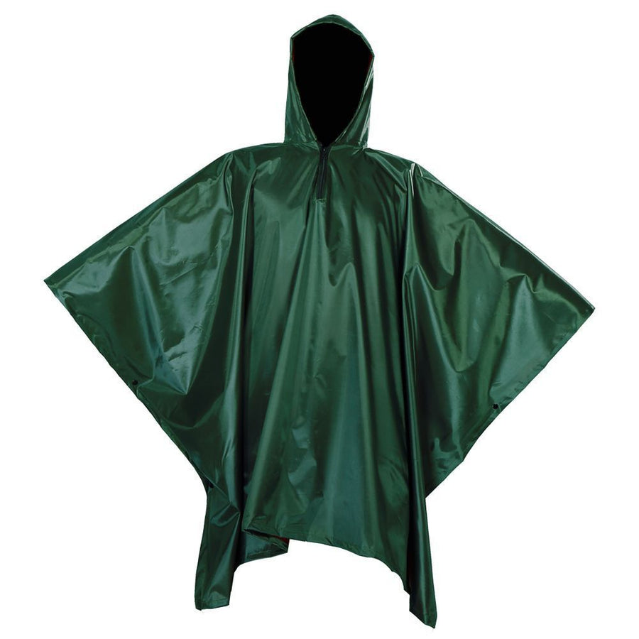 Oxford PVC Thick Olive Green Adult 3‑in‑1 Rain Cloak Poncho, Waterproof Ground Sheet Shelter For Mountaineering Camping Cycling, Practical Xmas Gift For Camping Fan