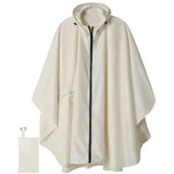 Zipper‑Style Off‑White Adult 3‑in‑1 Rain Poncho Cloak, Waterproof Ground Sheet Tarp For Outdoor Backpacking Camping, Light‑Weight Travel Gear Christmas Surprise Gift