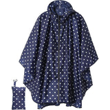 Zipper‑Closure Blue‑White Dot Adult 3‑in‑1 Rain Cloak Poncho, Multi‑Function Ground Cloth Shelter For Hiking Camping Cycling, Unique Appearance Outdoor Gear Halloween Holiday Gift