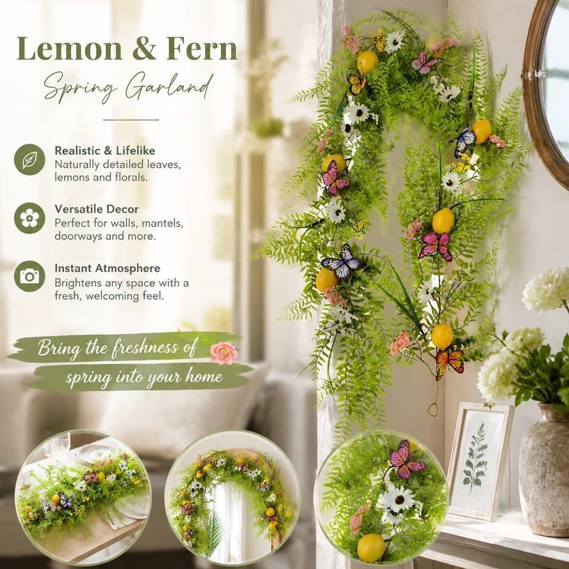 2m Long Spring Artificial Lemon Vine Patio Window Decoration