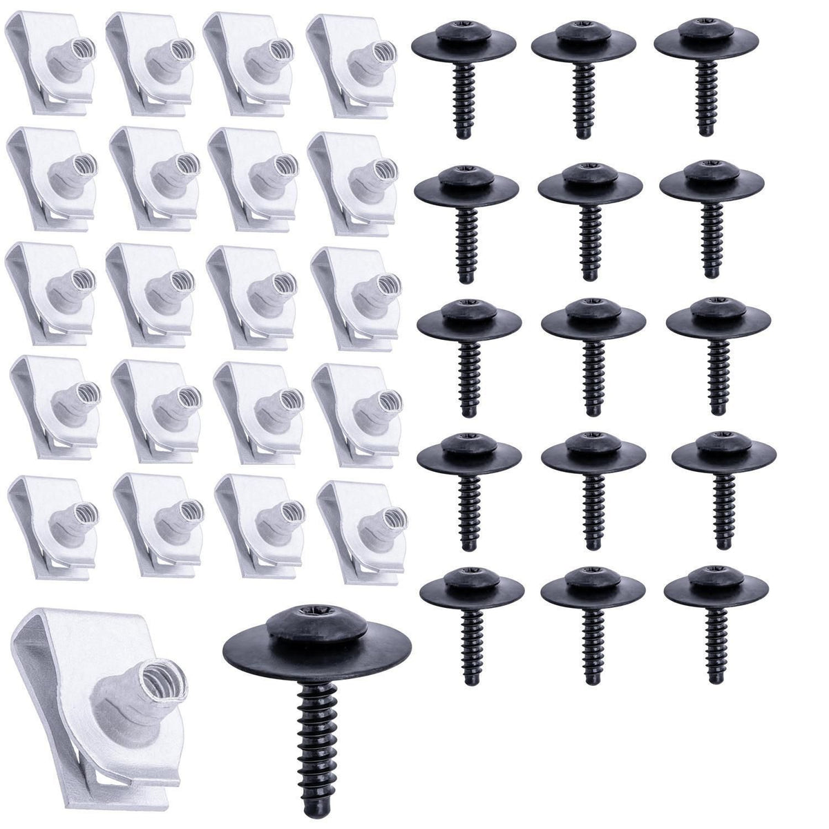 Car Bumper Screws & U Nuts 20PCS