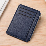 2Pcs 6 Slots Large Capacity Zipper Card Holder,Waterproof & Scratch Resistant,Compact-dark blue