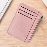 2Pcs 6 Slots Large Capacity Zipper Card Holder,Waterproof & Scratch Resistant,Compact-pink