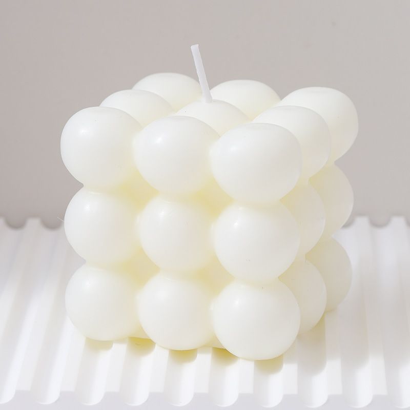3Pcs White Rubik's Cube Scented Candle Home Decor Ornaments