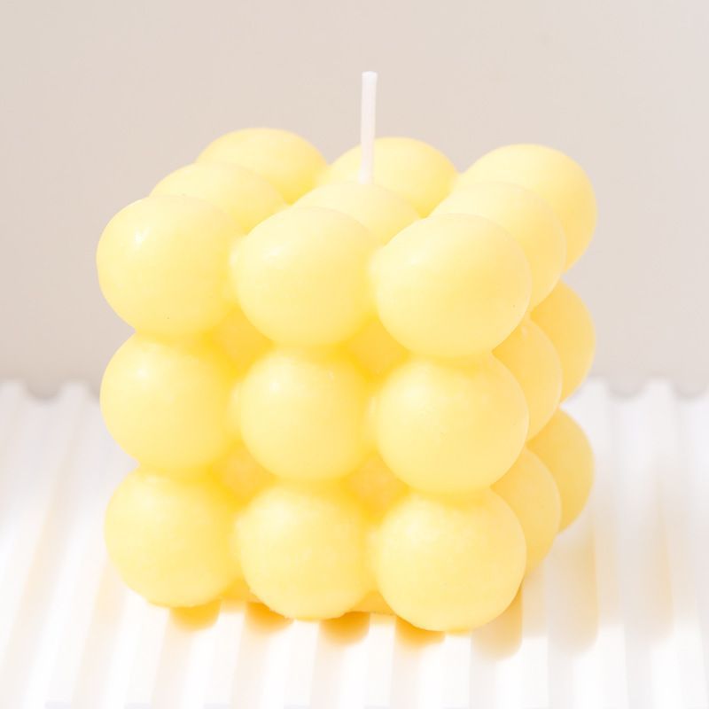3Pcs yellow Rubik's Cube Scented Candle Home Decor Ornaments