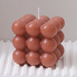 3Pcs light brown Rubik's Cube Scented Candle Home Decor Ornaments