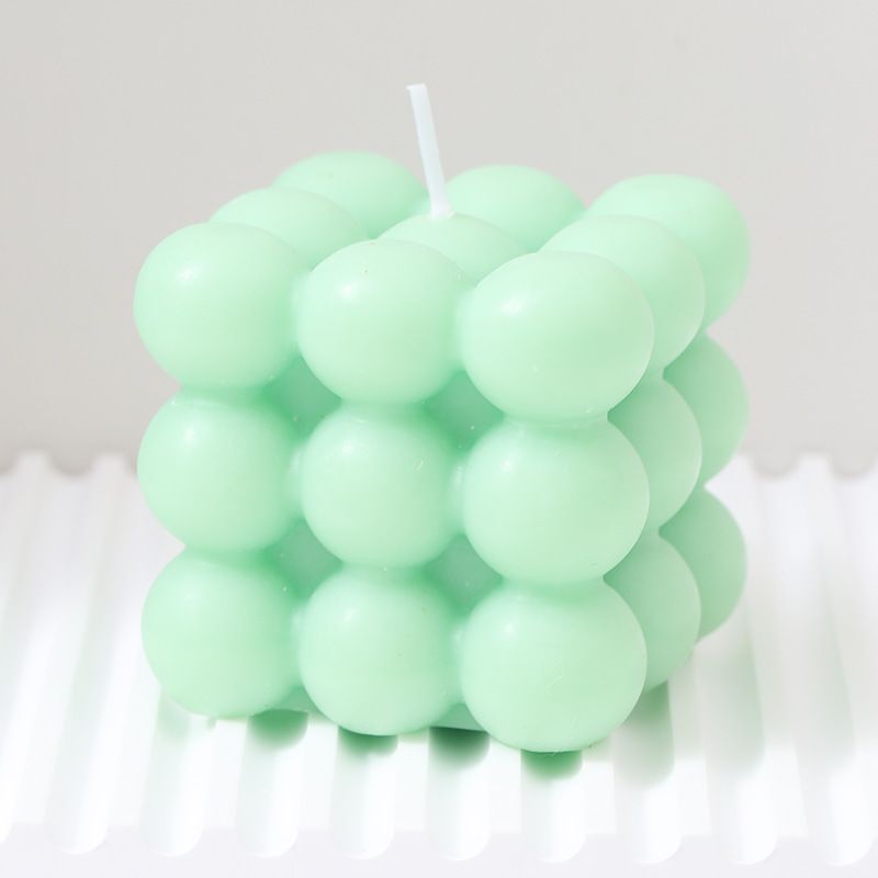 3Pcs green Rubik's Cube Scented Candle Home Decor Ornaments