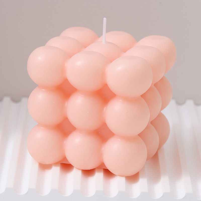 3Pcs Light pink Rubik's Cube Scented Candle Home Decor Ornaments