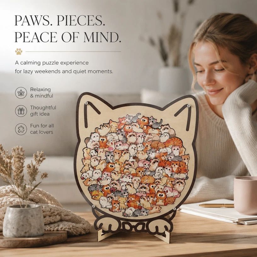 Wooden Jigsaw Puzzle, Log Color Box + Little Bear