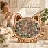 Wooden Jigsaw Puzzle, Persian Cat + Pug Dog