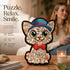 Wooden Jigsaw Puzzle, Cat with Blue Hat + Little Bear