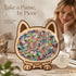 Wooden Jigsaw Puzzle, Macaron Style Dog + Kitten
