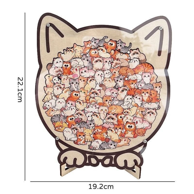 Wooden Jigsaw Puzzle, Teddy Dog + Kitten