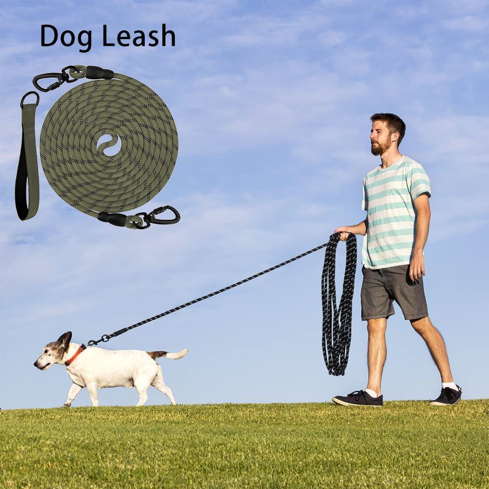 Dog Retractable Leash - Army Green, 1.0×15m