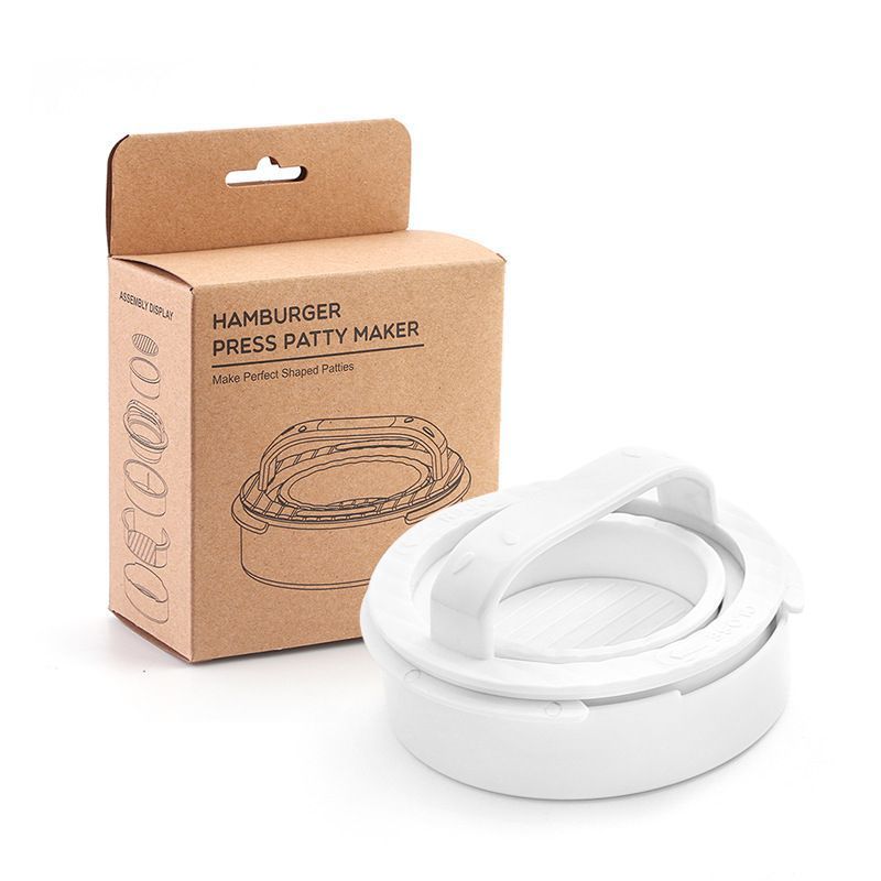 4Pcs Round Hamburger Patty Press Maker Tool Set white