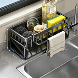 Low Profile Tilted Dish Drying Rack Black