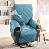 Electric Recliner Sofa Cover - Smoky Cyan