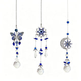 Blue Crystal Pendant Set