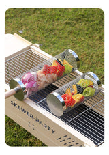 2Pcs Outdoor Portable 360° Rotating BBQ Grill Mesh