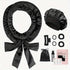 Black Satin No Heat Sleep Hair Curler 9Pcs Gift Set