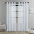 White Light Transparent Window Sheers, 2 Pieces, Multiple Sizes Available