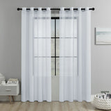 White Light Transparent Window Sheers, 2 Pieces, Multiple Sizes Available