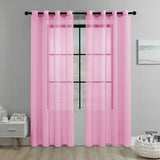 Pink Light Transparent Window Sheers, 2 Pieces, Multiple Sizes Available