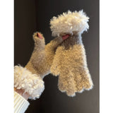 Khaki Faux Mink Spliced Gloves