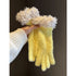 Yellow Faux Mink Spliced Gloves