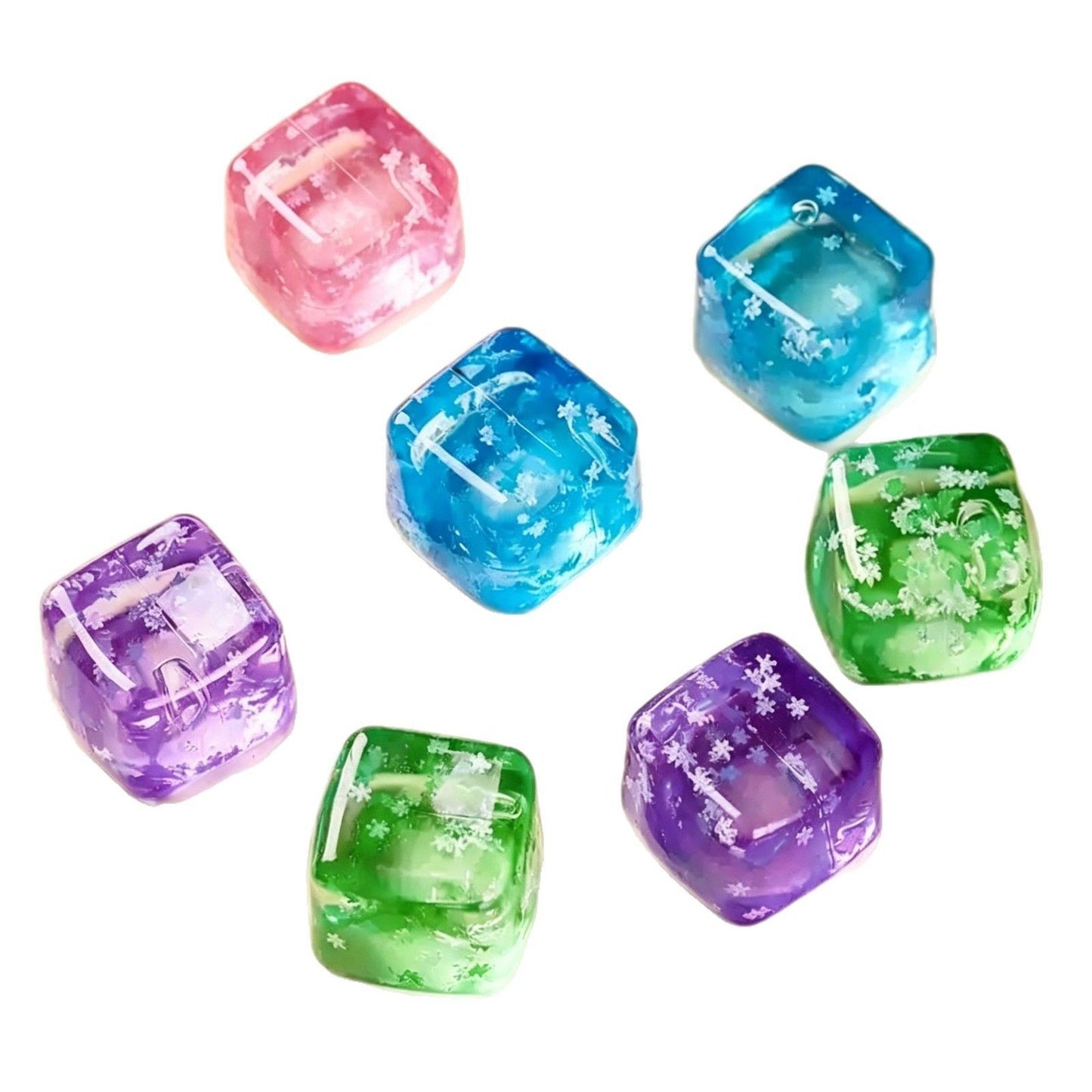 Snowflake Ice Cube Squishy Toy Blue