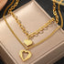 2Pcs Gold Heart Necklace