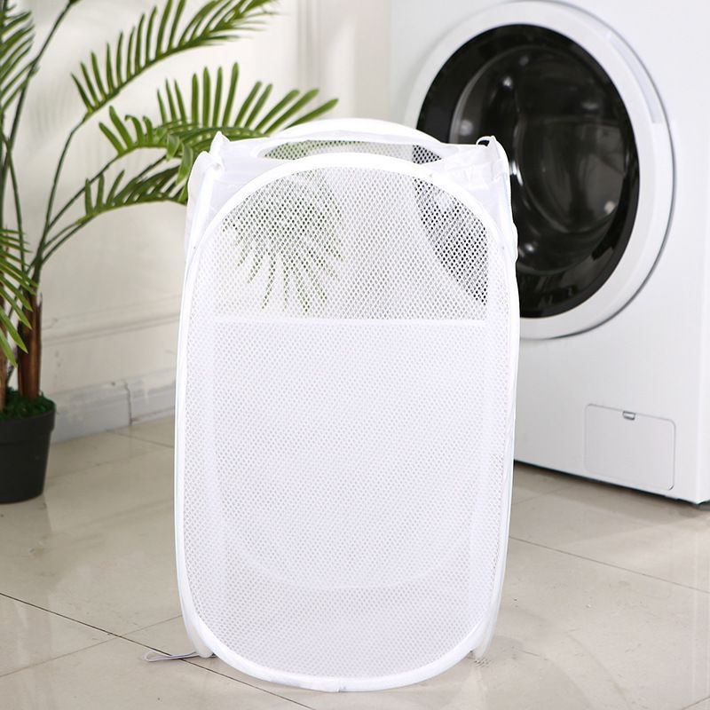 Foldable Laundry Hamper White 01