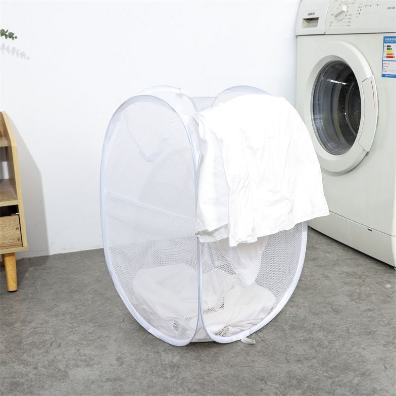 Foldable Laundry Hamper White 02