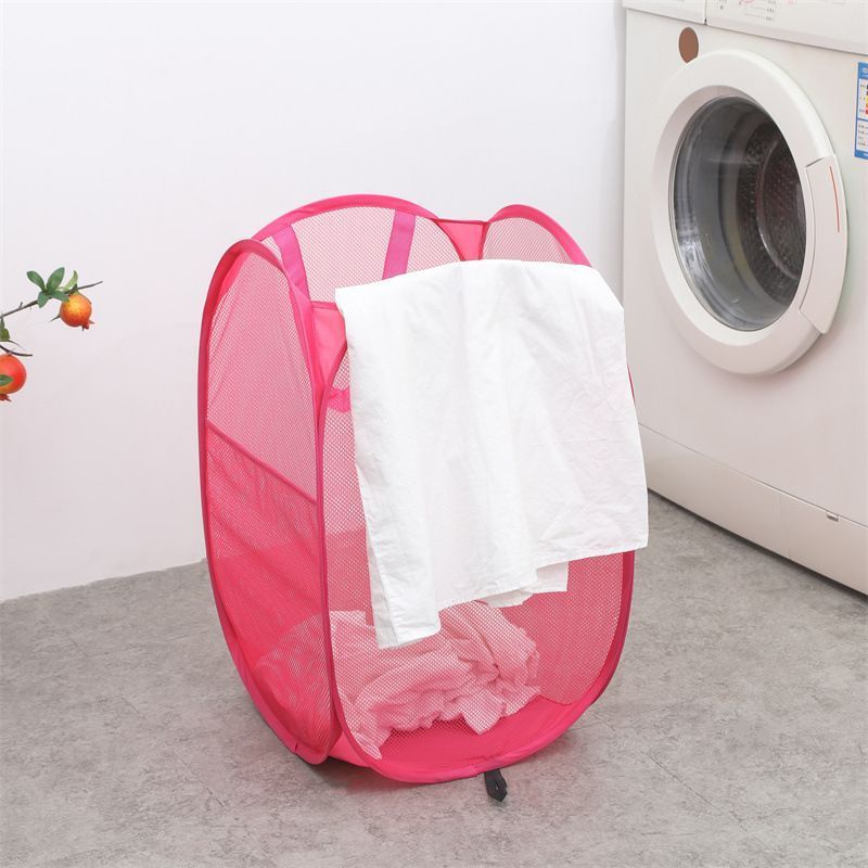 Foldable Laundry Hamper Rose Red 02