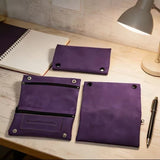 Matte Leather Storage Bag Purple