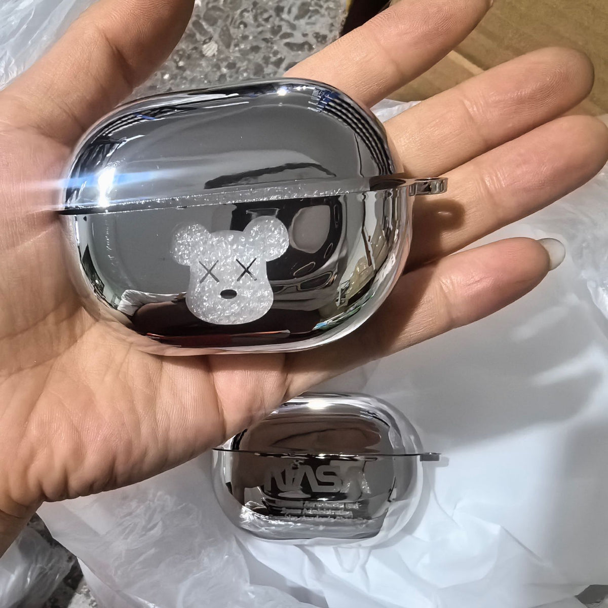 XX Bear Same Color Ring Bluetooth Headphone Case Apple AirPods 2