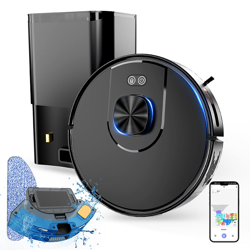 Smart LDS Navigation Robot Vacuum and Mop with Self-Emptying Dock 3500Pa Max Self-Charging Compatible with Alexa & Google Home