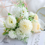 7-Branch Handheld Artificial Bouquet | Ins-Style Spring Romance, Long-Lasting Healing Little Happiness/7-Fork Nami [Youth Jade White]