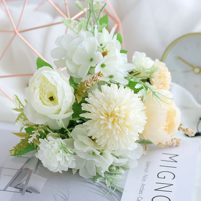 7-Branch Handheld Artificial Bouquet | Ins-Style Spring Romance, Long-Lasting Healing Little Happiness/7-Fork Nami [Youth Jade White]