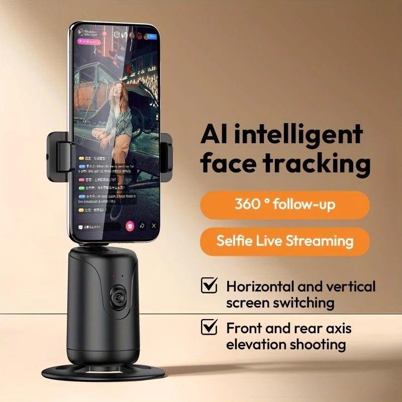 Mobile Cloud Auto-Tracking Smart Magic Stabilizer - AI Facial Recognition Desktop Phone Holder for Live Streaming