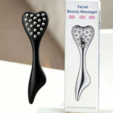 304 Stainless Steel Heart Shaped Roller Ball Massager: Face Lifting and Eye Soothing, Body Scraping and Relaxation, Lightweight and Portable, One Tool for Skincare and Body Care（black)