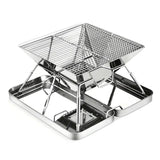 304 Stainless Steel Portable Folding BBQ Grill with Storage Tray for Outdoor Camping Picnics Beach and Backyard