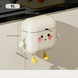 Wall Mount Kitchen Bin No Drill Adhesive Cabinet Door  9L Space Saver